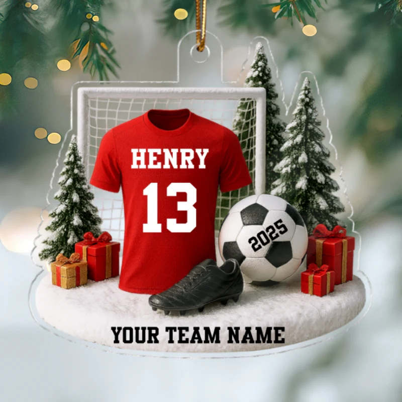 3D Effect Soccer Player Soccer Team Uniform - Personalized Acrylic Ornament - Gift For Soccer Lovers, Soccer Team - Image 9