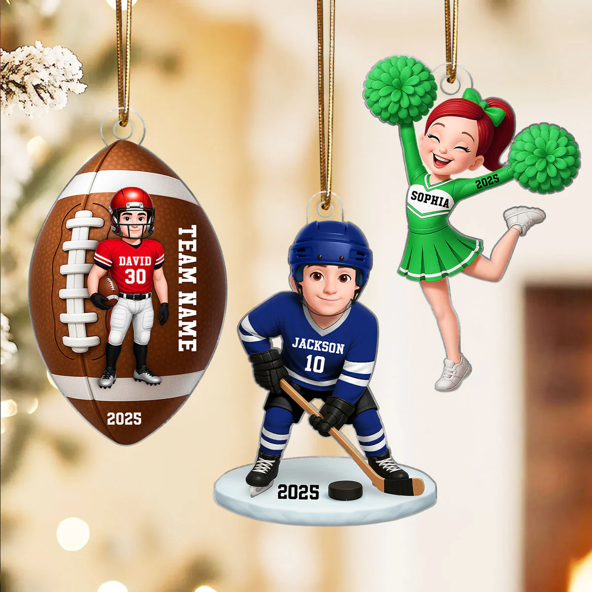 3D Effect Sport Boy Girl - Personalized Acrylic Ornament - Christmas Gift For Daughter For Son - Image 3