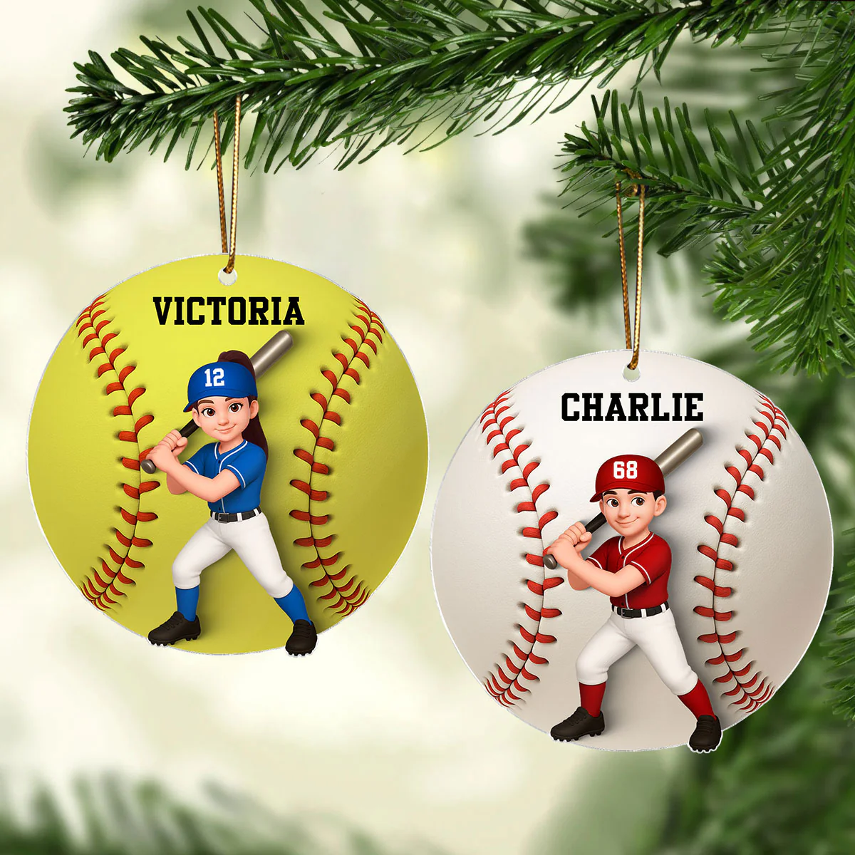3D Effect Sport Boy Girl - Personalized Acrylic Ornament - Christmas Gift For Daughter For Son - Image 4