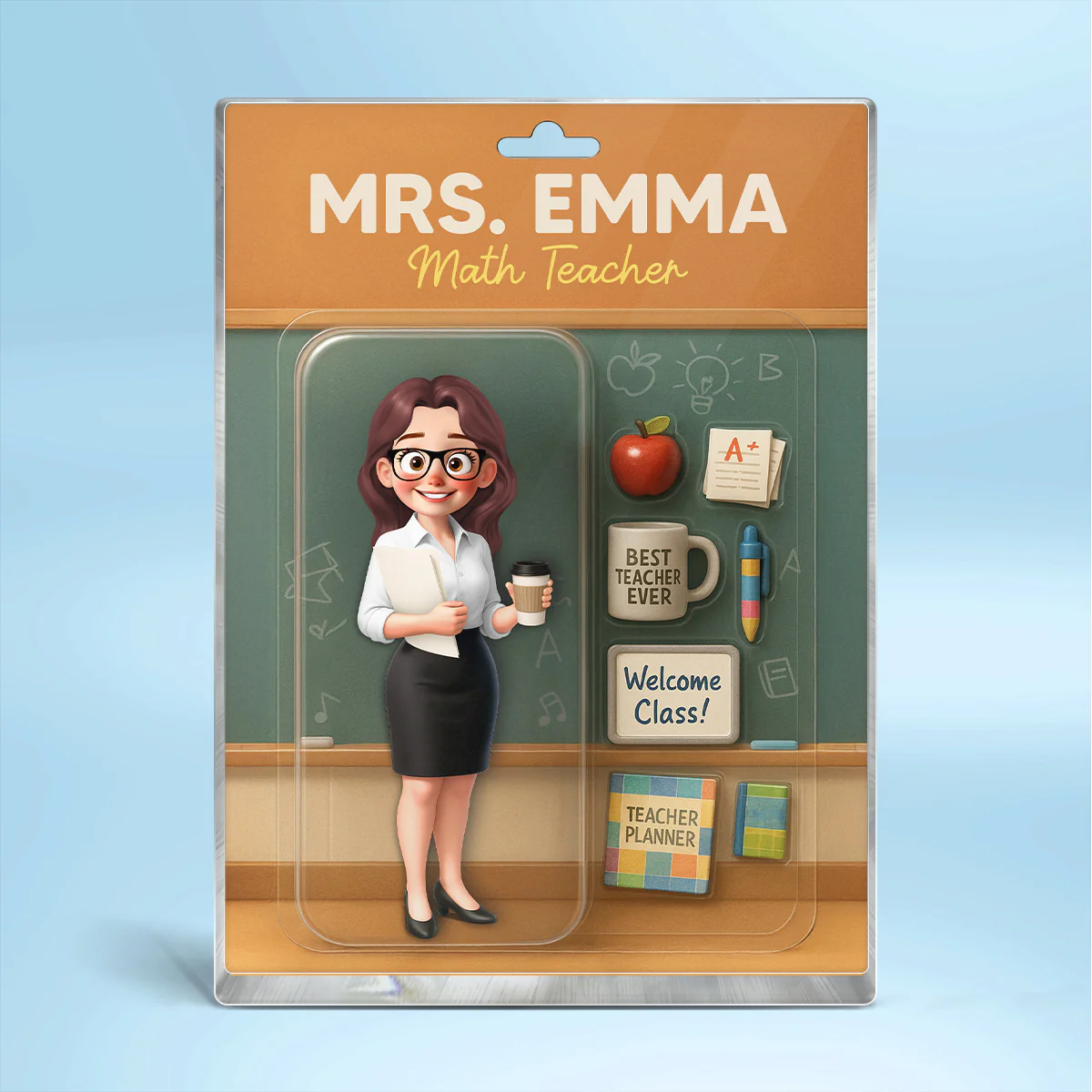 3D Effect Teacher Figure Style Personalized Acrylic Block Plaque, Back To School Gift For Teacher, Colleagues - Image 2