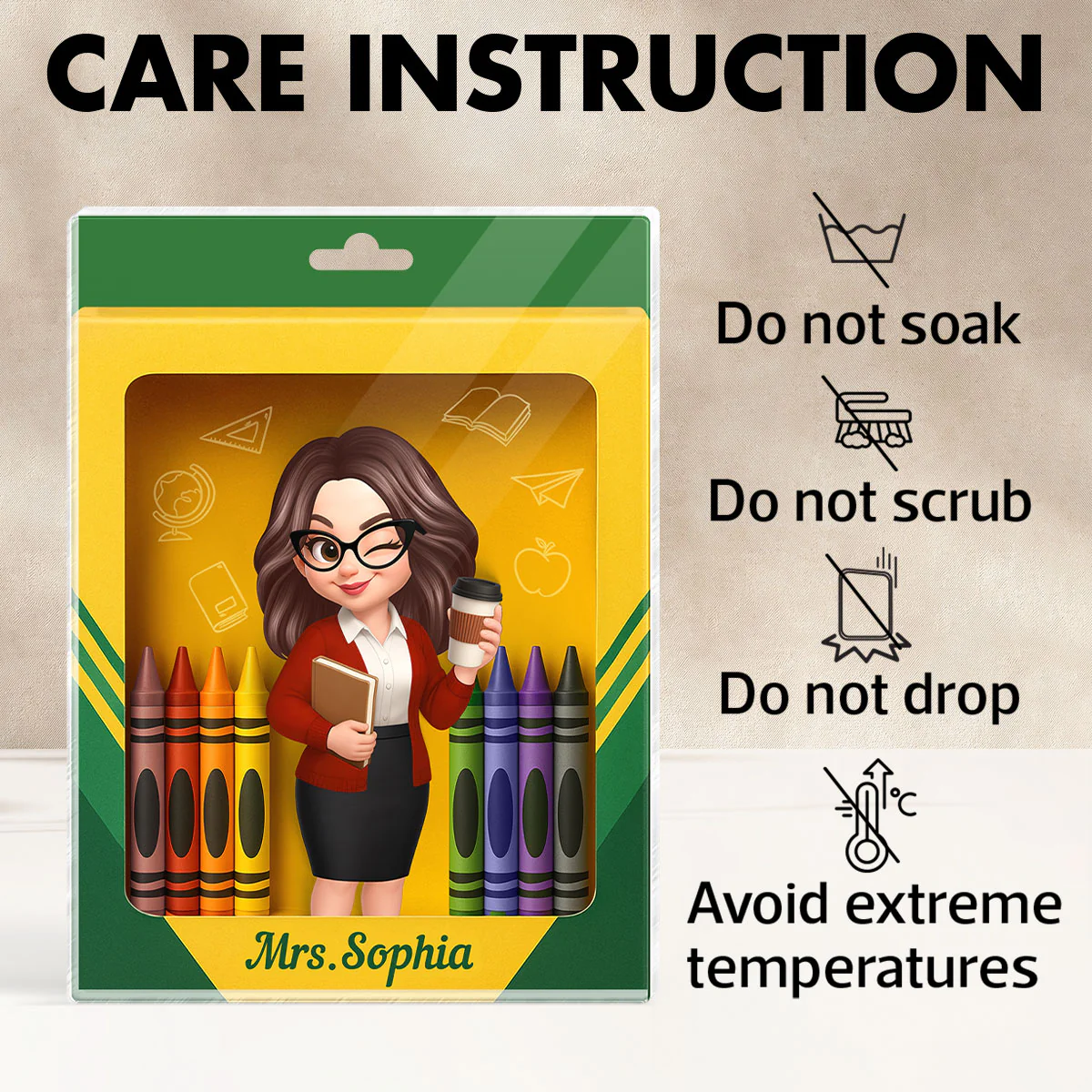 3D Effect Teacher Inside Crayon Box Personalized Acrylic Block, Back To School Gift for Teachers - Image 10