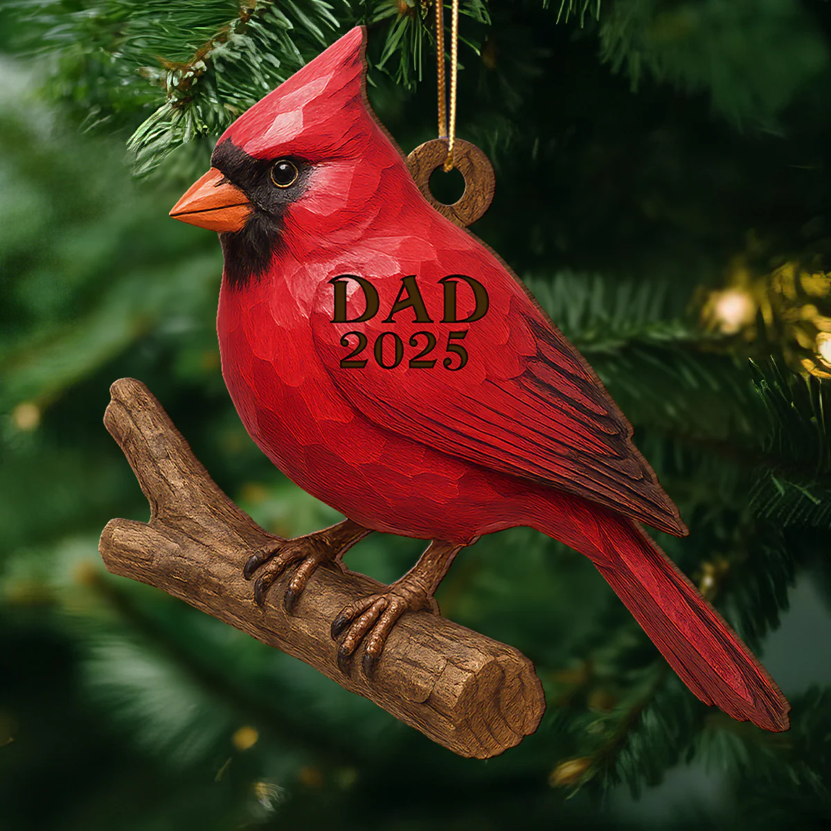 3D Effect Vintage Cardinal Memorial Christmas Personalized Wooden Ornament, Heartwarming Simpathy Gift, Remembrance Gift - Image 7