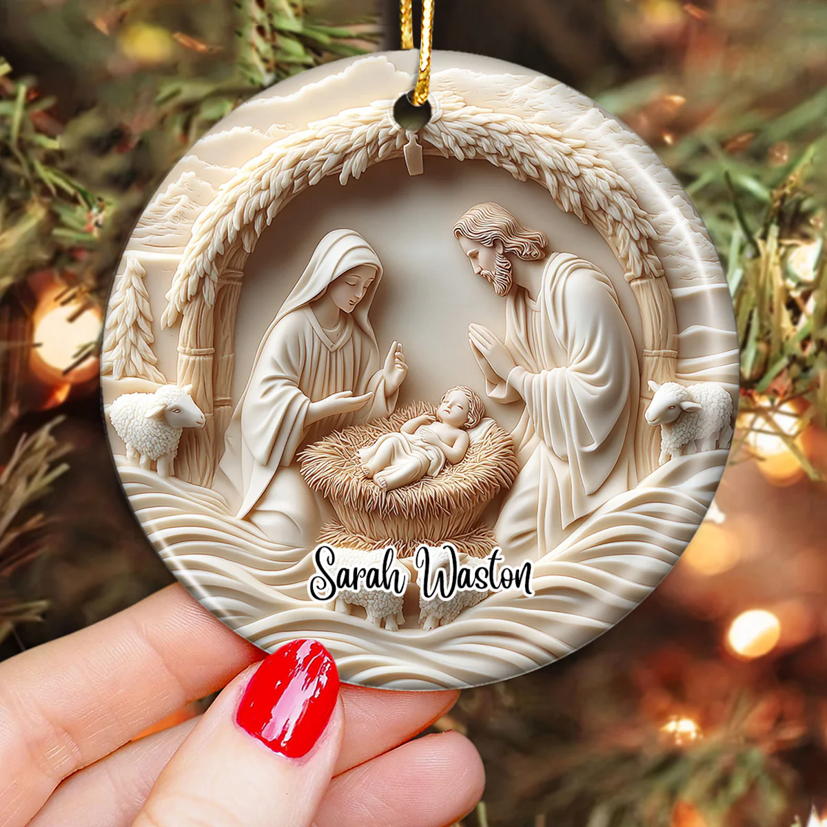 3D Nativity Scene "Birth Of Christ" Christmas Ornament - Image 4