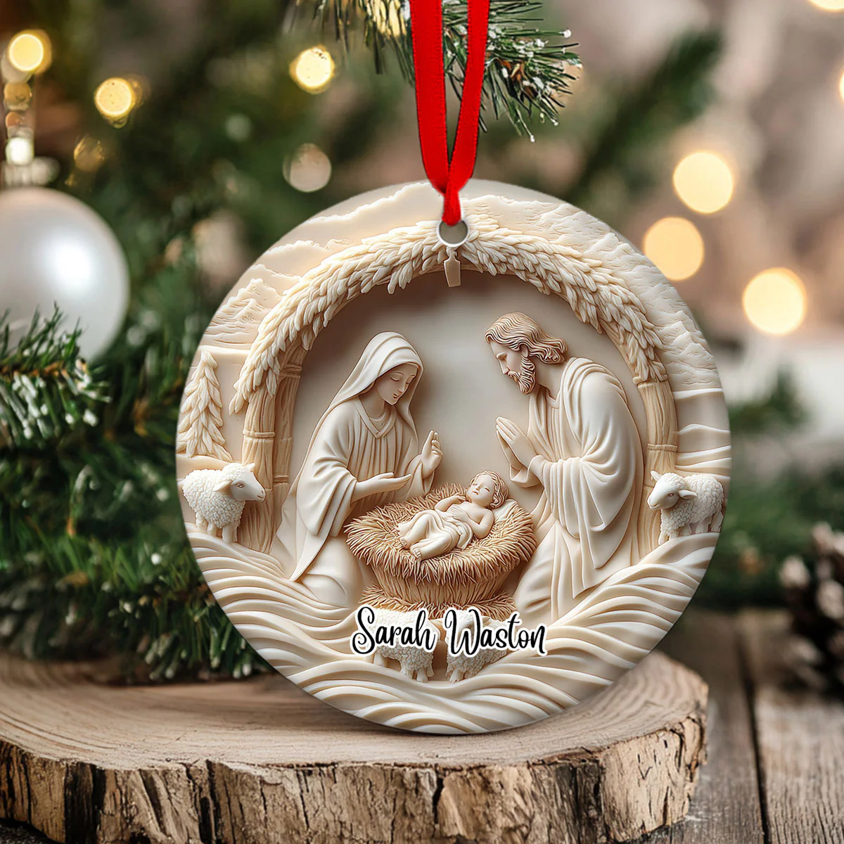 3D Nativity Scene "Birth Of Christ" Christmas Ornament - Image 5