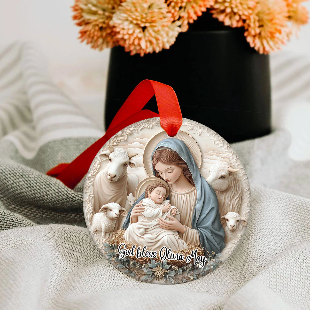 3D Nativity Scene "Birth Of Christ" Christmas Ornament - Image 6