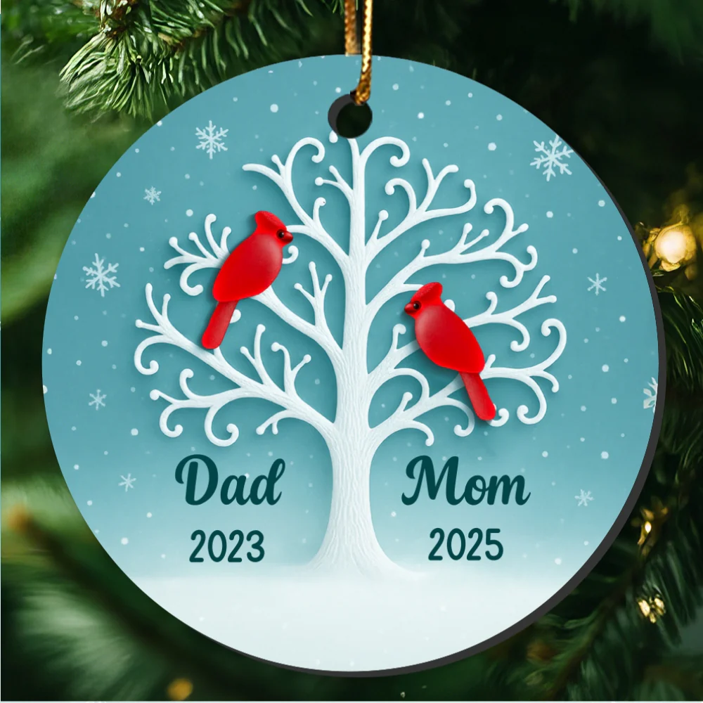 3D Sea Glass Effect Cardinal Memorial Tree - Personalized Ceramic Ornament - Heartwarming Remembrance Gift, Sympathy Gift - Image 10