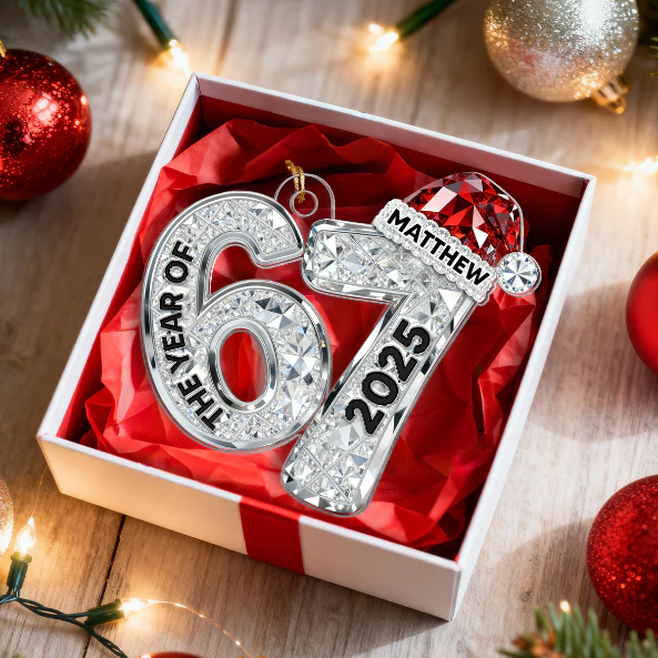 3D Shining Effect 67 Six Seven 2025 Slang Christmas - Personalized Acrylic Ornament - Funny Christmas Gift For Teen, Grandkid, Gen Alpha - Image 11