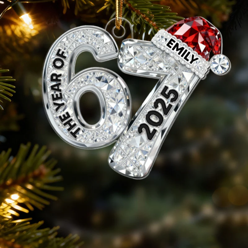 3D Shining Effect 67 Six Seven 2025 Slang Christmas - Personalized Acrylic Ornament - Funny Christmas Gift For Teen, Grandkid, Gen Alpha - Image 13