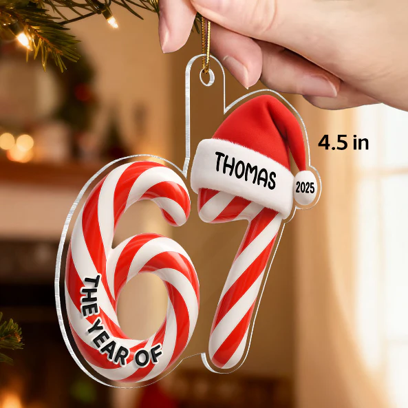 3D Shining Effect 67 Six Seven 2025 Slang Christmas - Personalized Acrylic Ornament - Funny Christmas Gift For Teen, Grandkid, Gen Alpha - Image 6