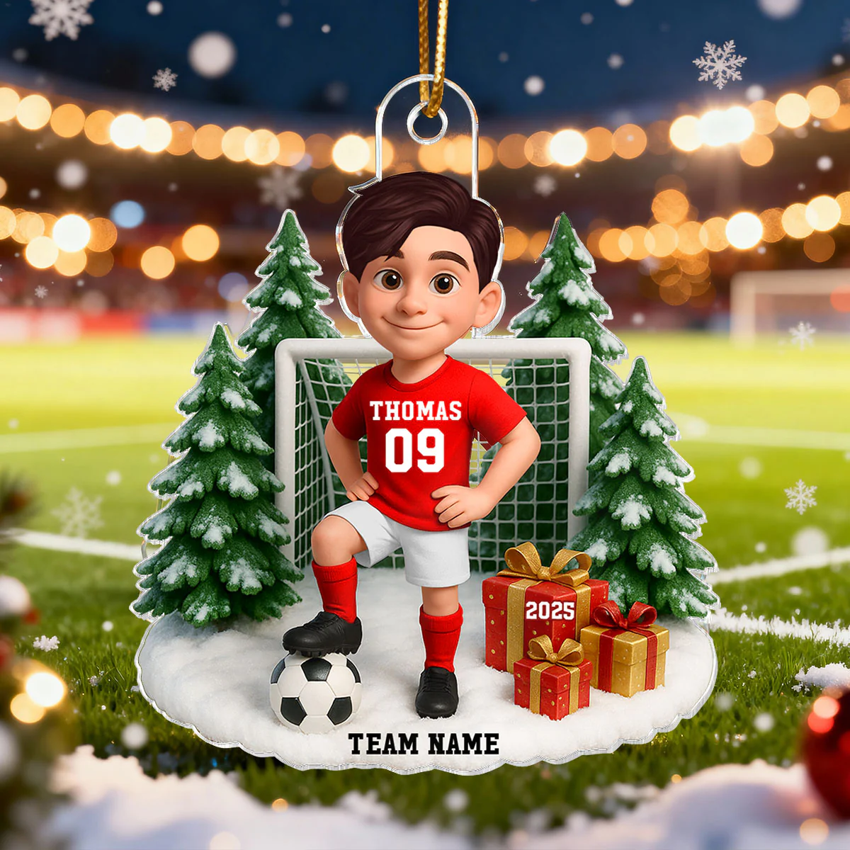 3D Shining Effect Christmas Cheerleader - Personalized Acrylic Ornament - Christmas Gift For Cheerleaders - Image 8