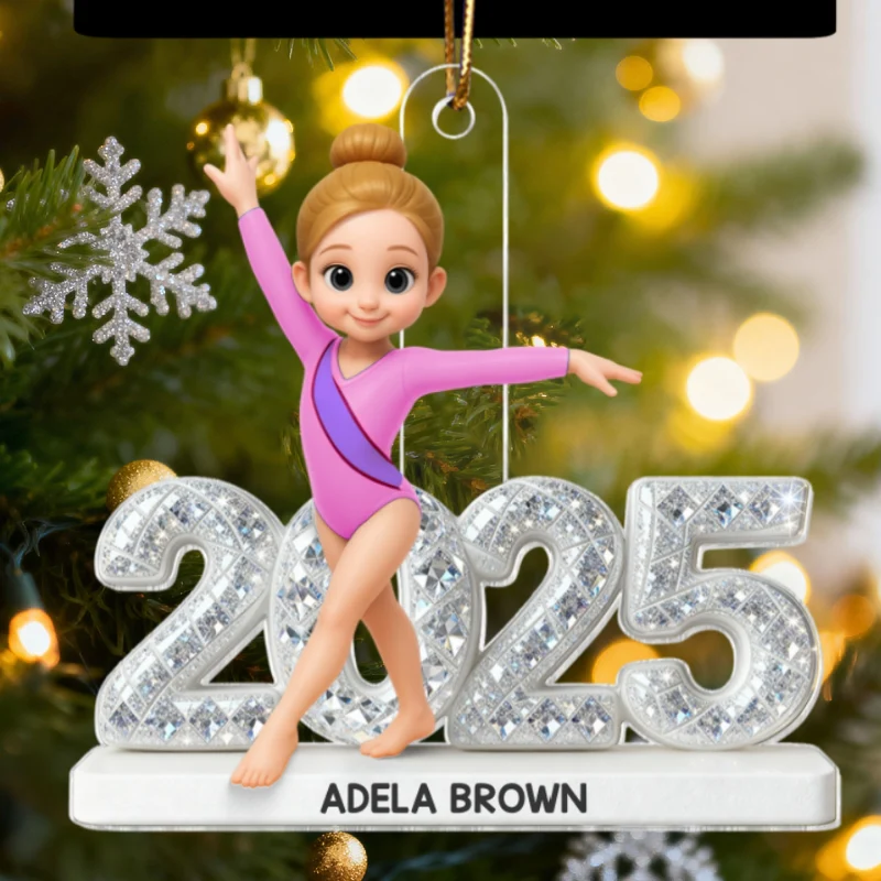 3D Shining Effect Christmas Gymnastic Girl - Personalized Acrylic Ornament - Christmas Gift For Daughter, Granddaughter - Image 12