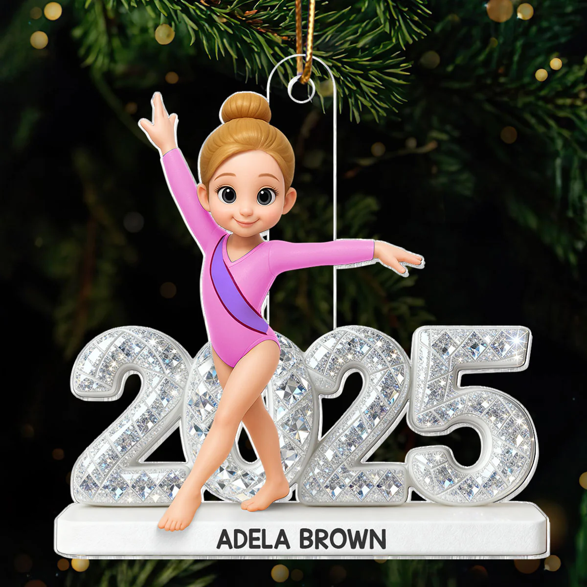 3D Shining Effect Christmas Gymnastic Girl - Personalized Acrylic Ornament - Christmas Gift For Daughter, Granddaughter - Image 10