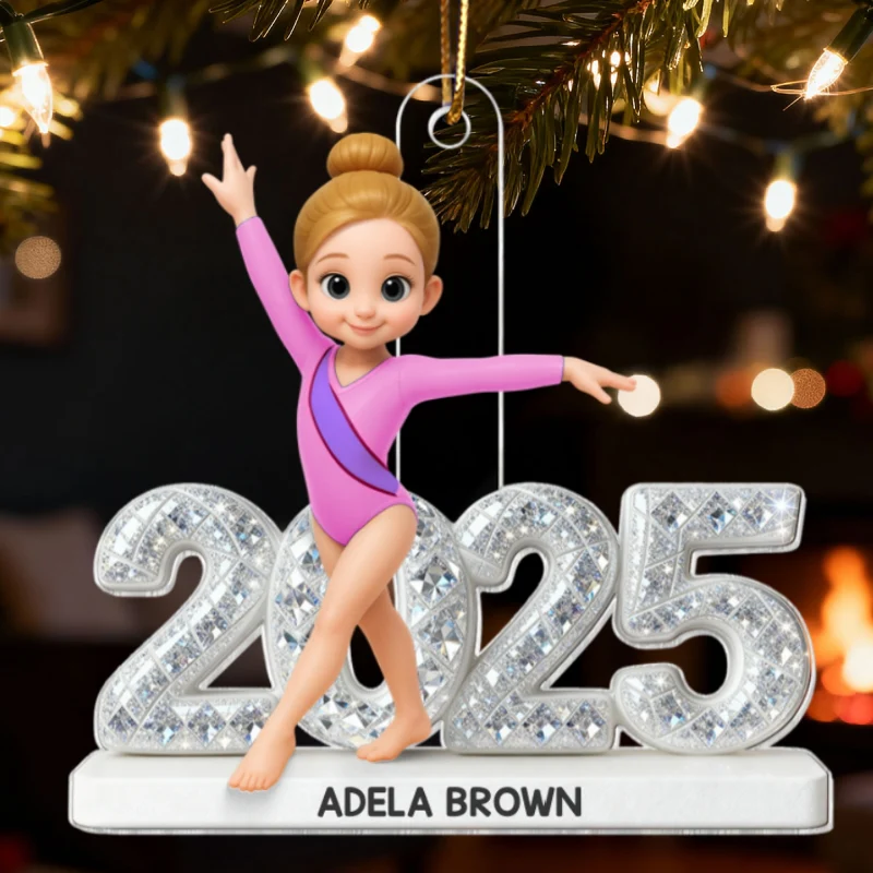3D Shining Effect Christmas Gymnastic Girl - Personalized Acrylic Ornament - Christmas Gift For Daughter, Granddaughter - Image 12