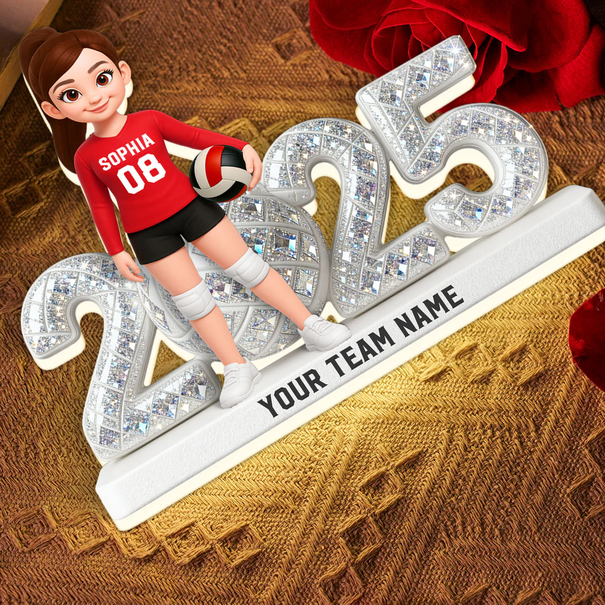 3D Shining Effect Christmas Volleyball Player Keepsake - Personalized Light Box - Gift For Volleyball Players - Image 8