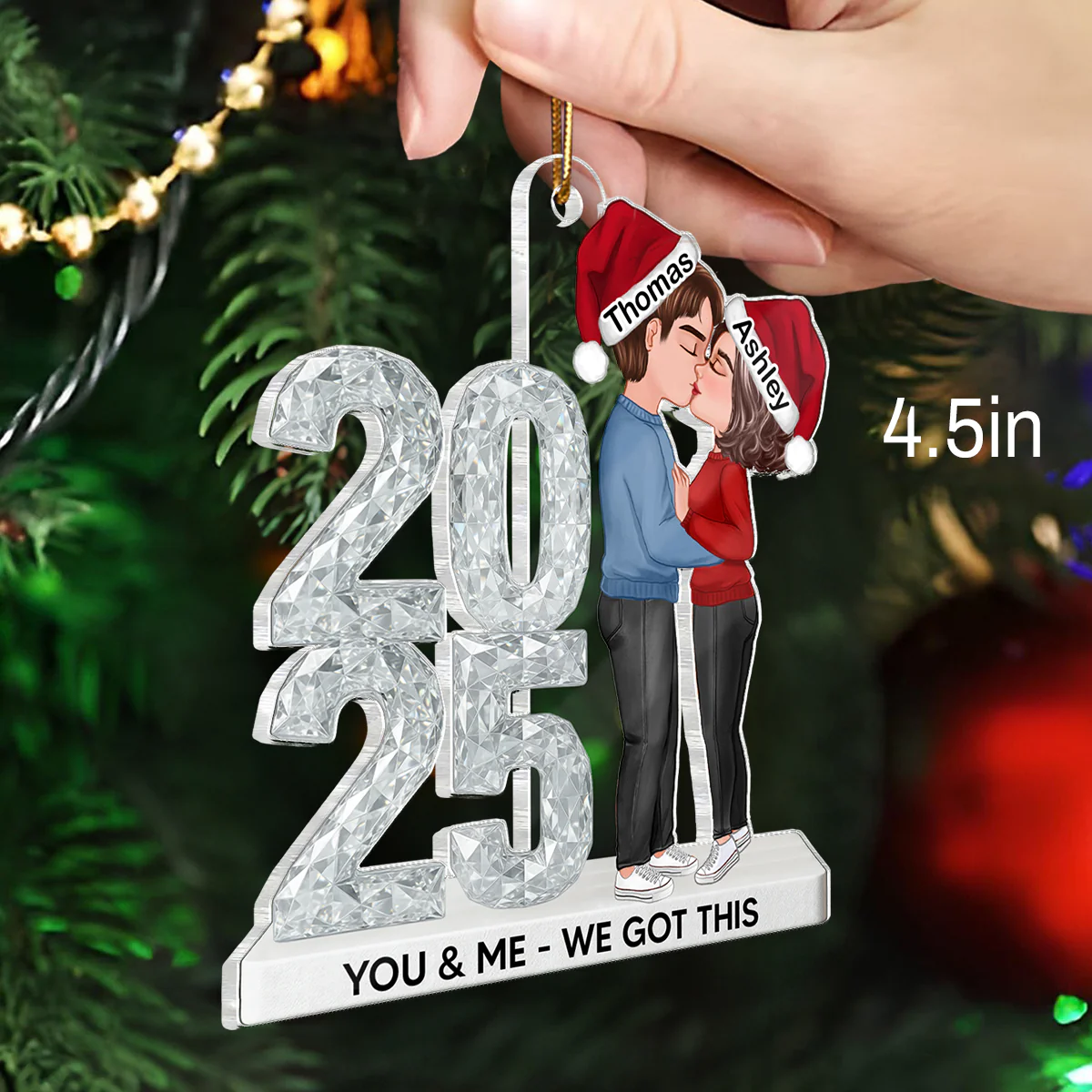 3D Shining Effect Couple Together Since - Personalized Acrylic Ornament - Heartwarming Christmas Gift For Him, For Her, For Couple - Image 2