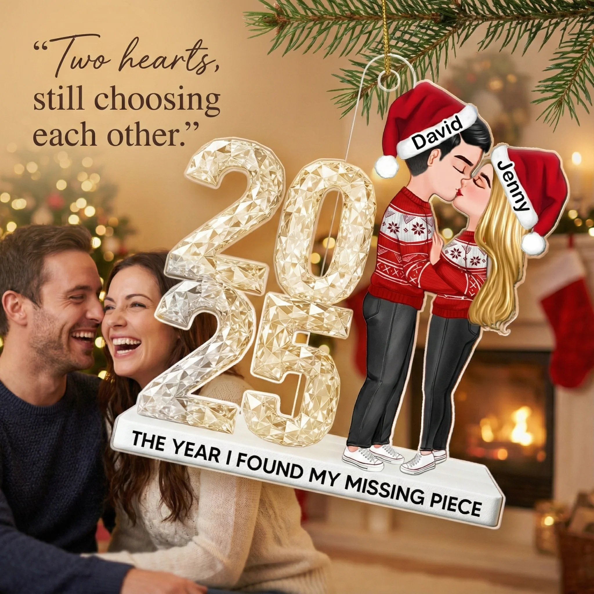 3D Shining Effect Couple Together Since - Personalized Acrylic Ornament - Heartwarming Christmas Gift For Him, For Her, For Couple - Image 4