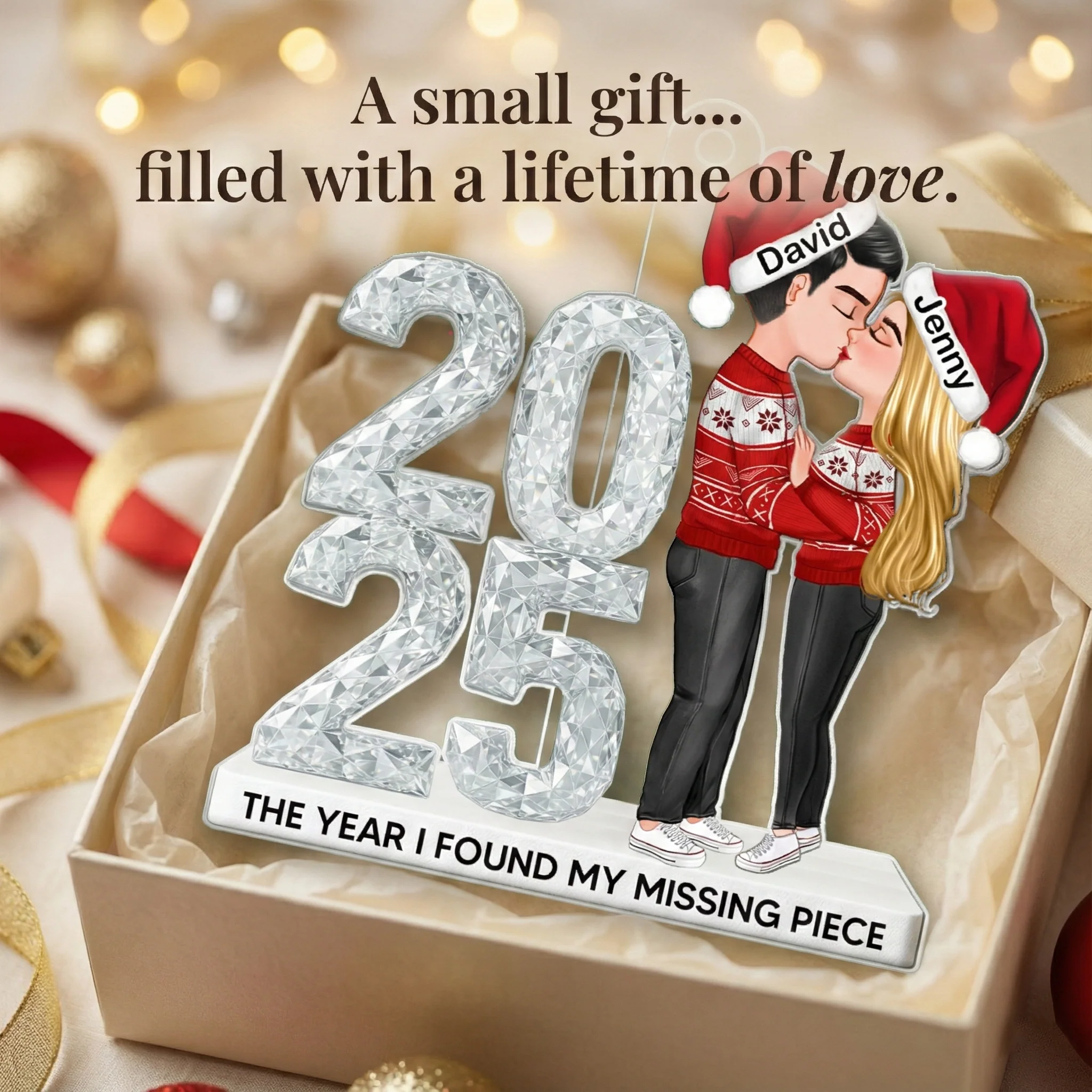 3D Shining Effect Couple Together Since - Personalized Acrylic Ornament - Heartwarming Christmas Gift For Him, For Her, For Couple - Image 6