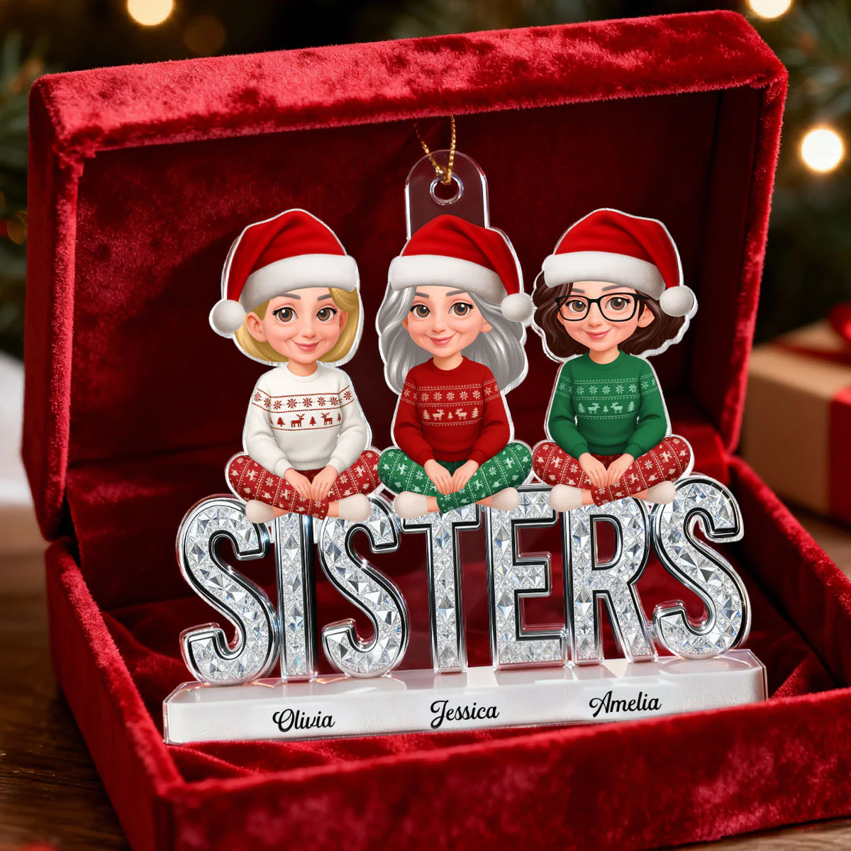 3D Shining Effect Sisters Forever Together Beautiful Women - Personalized Acrylic Ornament - Gift For Sisters - Image 10