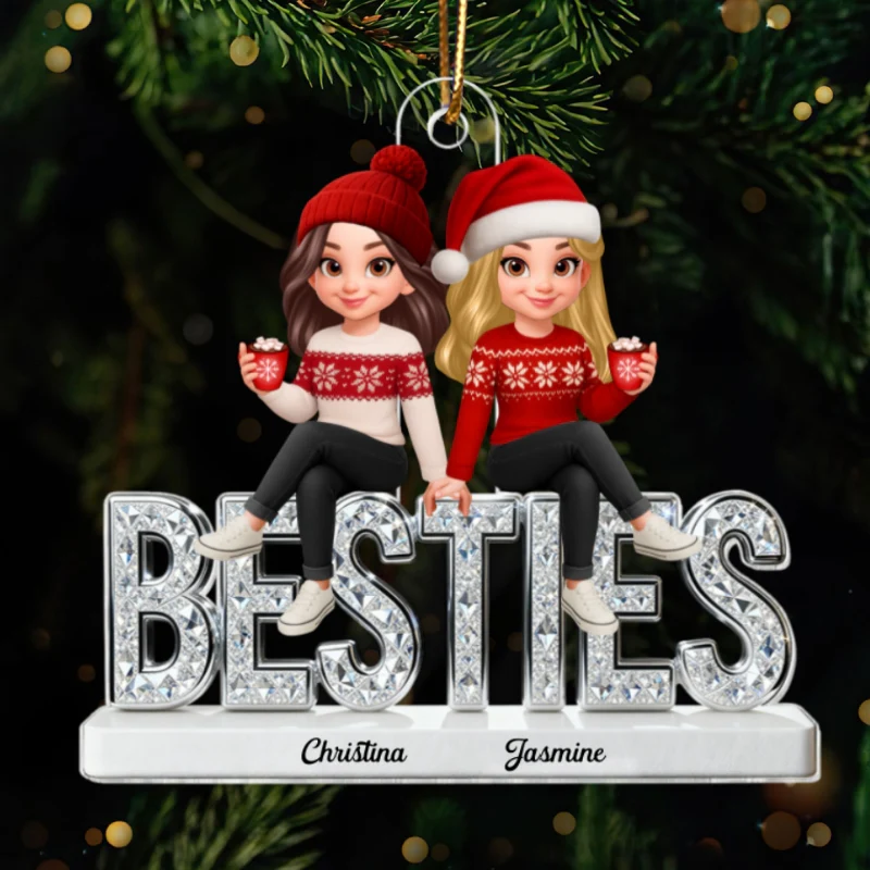 [BUY 2 GET 1 FREE] 3D Shinning Effect Besties Christmas - Personalized Acrylic Ornament - Gift For Best Friends - Image 12