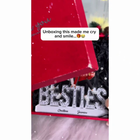 3D Shinning Effect Besties - Personalized Acrylic Car Hanger - Heartwarming Gift For Best Friends, Matching Group Ornaments - Image 4