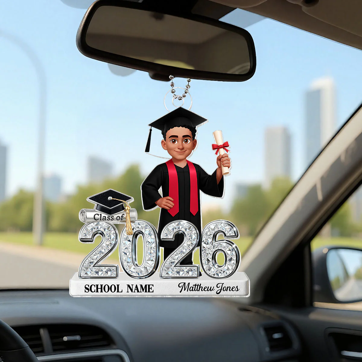 3D Shiny Effect Class Of 2025 2026 Senior - Personalized Acrylic Ornament - Image 11