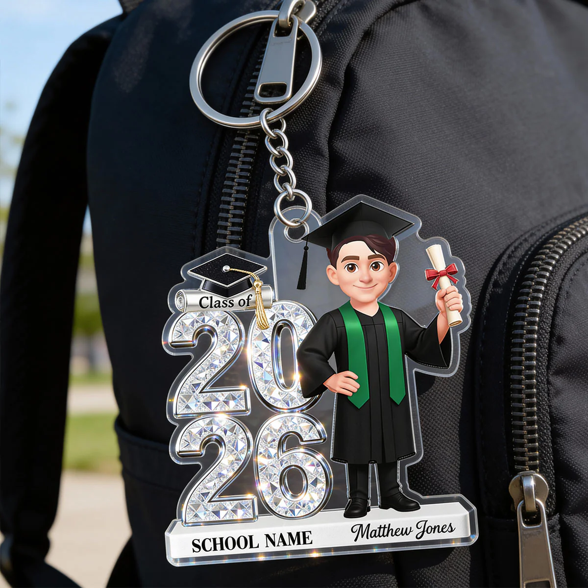3D Shiny Effect Class Of 2026 2027 Senior - Personalized Acrylic Keychain - Gift For Graduates, Daughter, Son - Image 10
