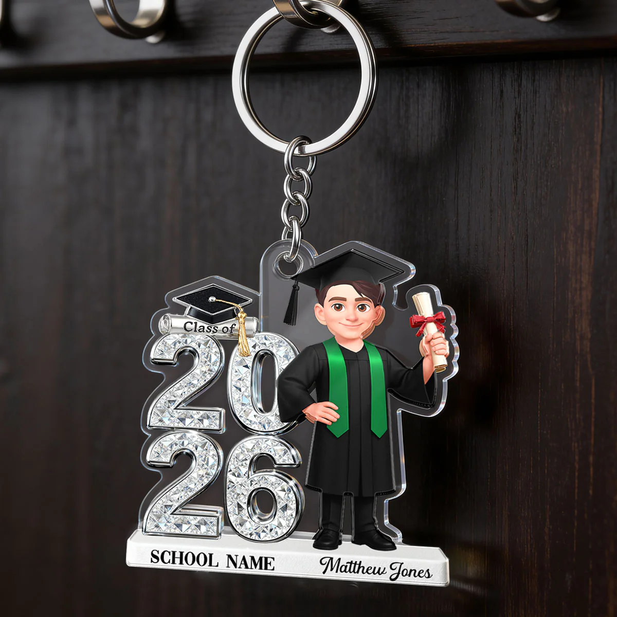 3D Shiny Effect Class Of 2026 2027 Senior - Personalized Acrylic Keychain - Gift For Graduates, Daughter, Son - Image 11
