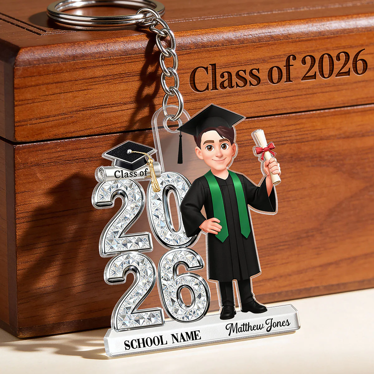 3D Shiny Effect Class Of 2026 2027 Senior - Personalized Acrylic Keychain - Gift For Graduates, Daughter, Son - Image 14