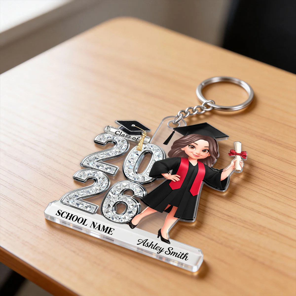 3D Shiny Effect Class Of 2026 2027 Senior - Personalized Acrylic Keychain - Gift For Graduates, Daughter, Son - Image 7