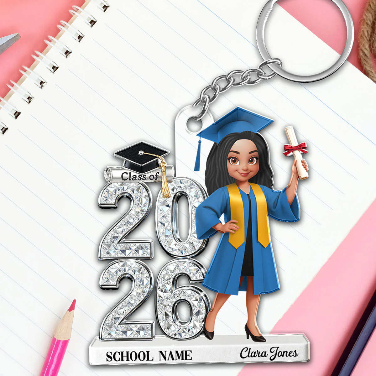 3D Shiny Effect Class Of 2026 2027 Senior - Personalized Acrylic Keychain - Gift For Graduates, Daughter, Son - Image 9