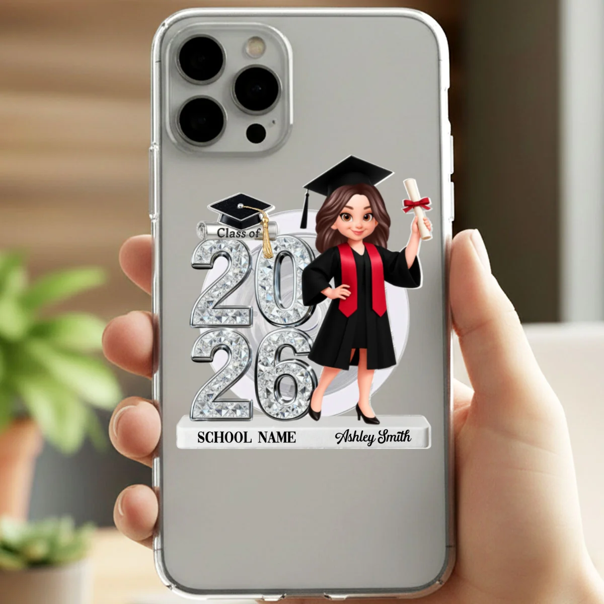 3D Shiny Effect Class Of 2026 2027 Senior - Personalized Acrylic Magnetic Phone Grip - Gift For Graduates, Daughter, Son - Image 17