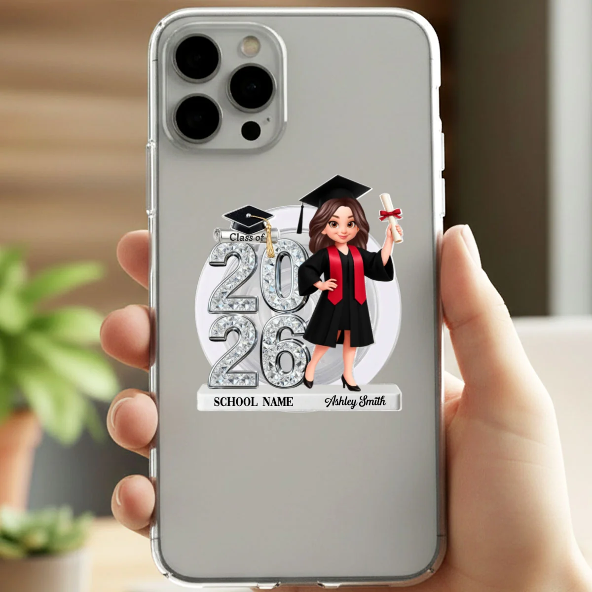 3D Shiny Effect Class Of 2026 2027 Senior - Personalized Acrylic Magnetic Phone Grip - Gift For Graduates, Daughter, Son - Image 18