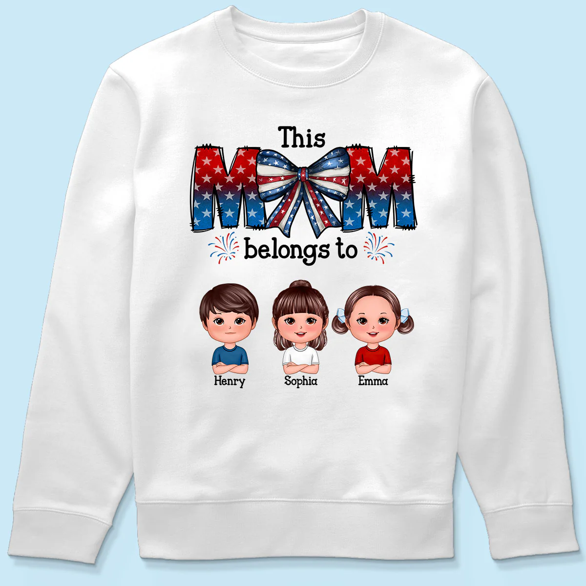 4th Of July Bow This Mom Belongs To Kids Personalized Shirt - Image 6