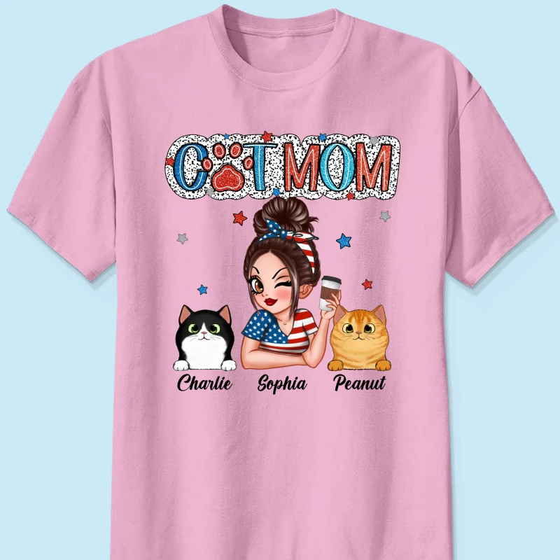 4th Of July Cat Mom Personalized Shirt, Gift For Cat Lover - Image 11