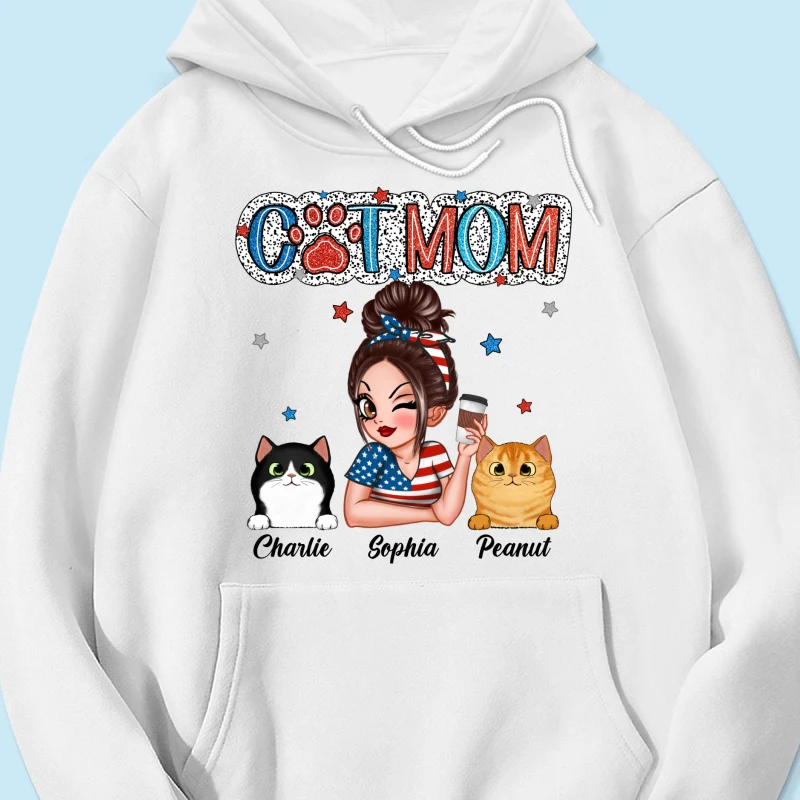 4th Of July Cat Mom Personalized Shirt, Gift For Cat Lover - Image 16
