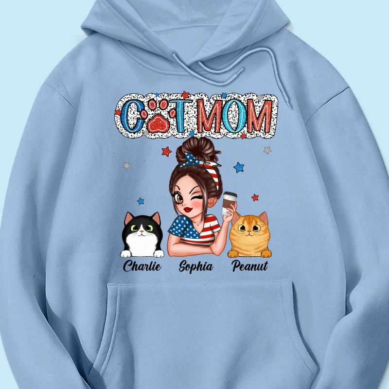 4th Of July Cat Mom Personalized Shirt, Gift For Cat Lover - Image 18