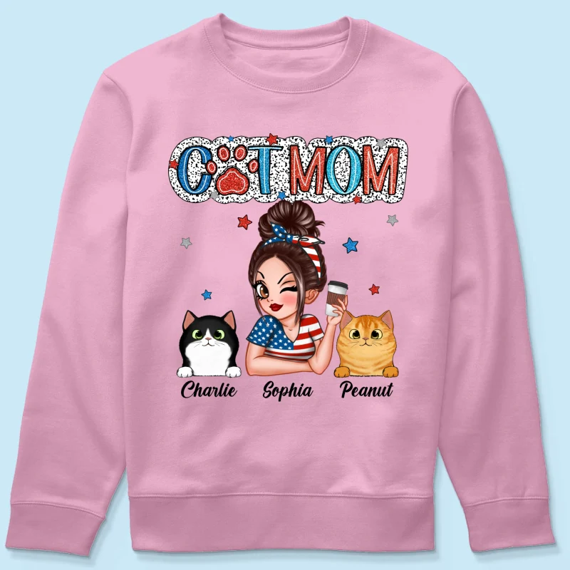 4th Of July Cat Mom Personalized Shirt, Gift For Cat Lover - Image 21