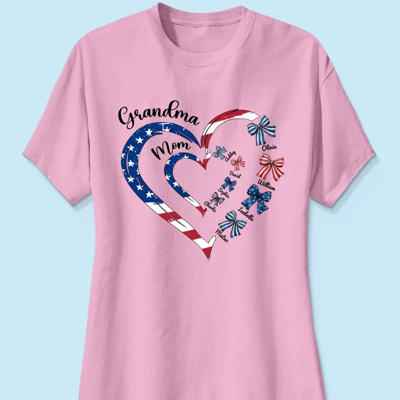4th Of July First Mom Now Grandma Bow Personalized Shirt, Independence Day - Image 15