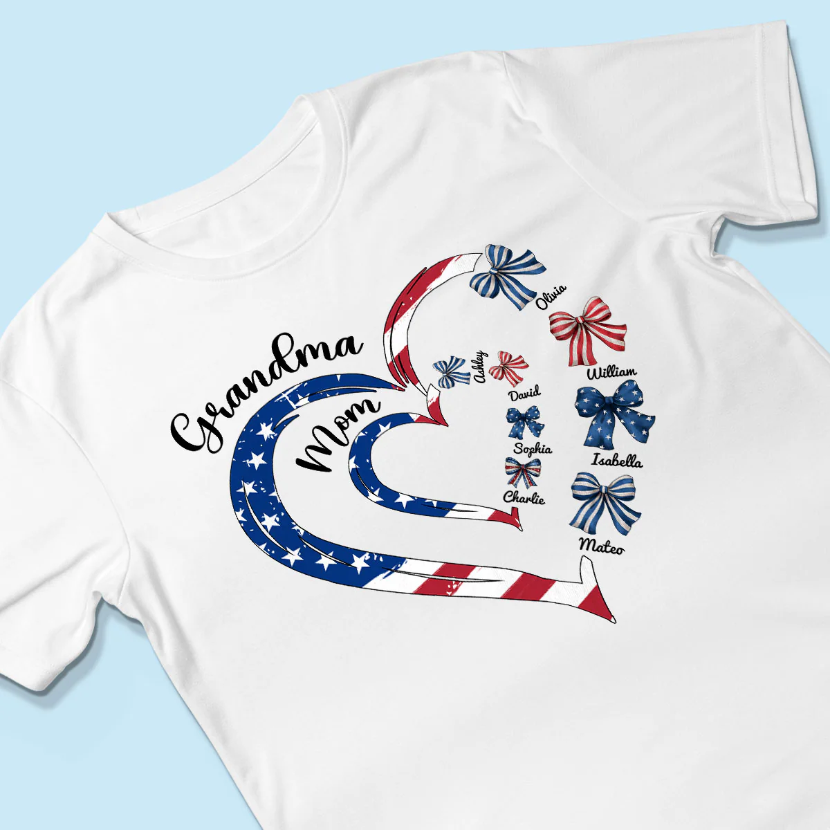 4th Of July First Mom Now Grandma Bow Personalized Shirt, Independence Day - Image 3