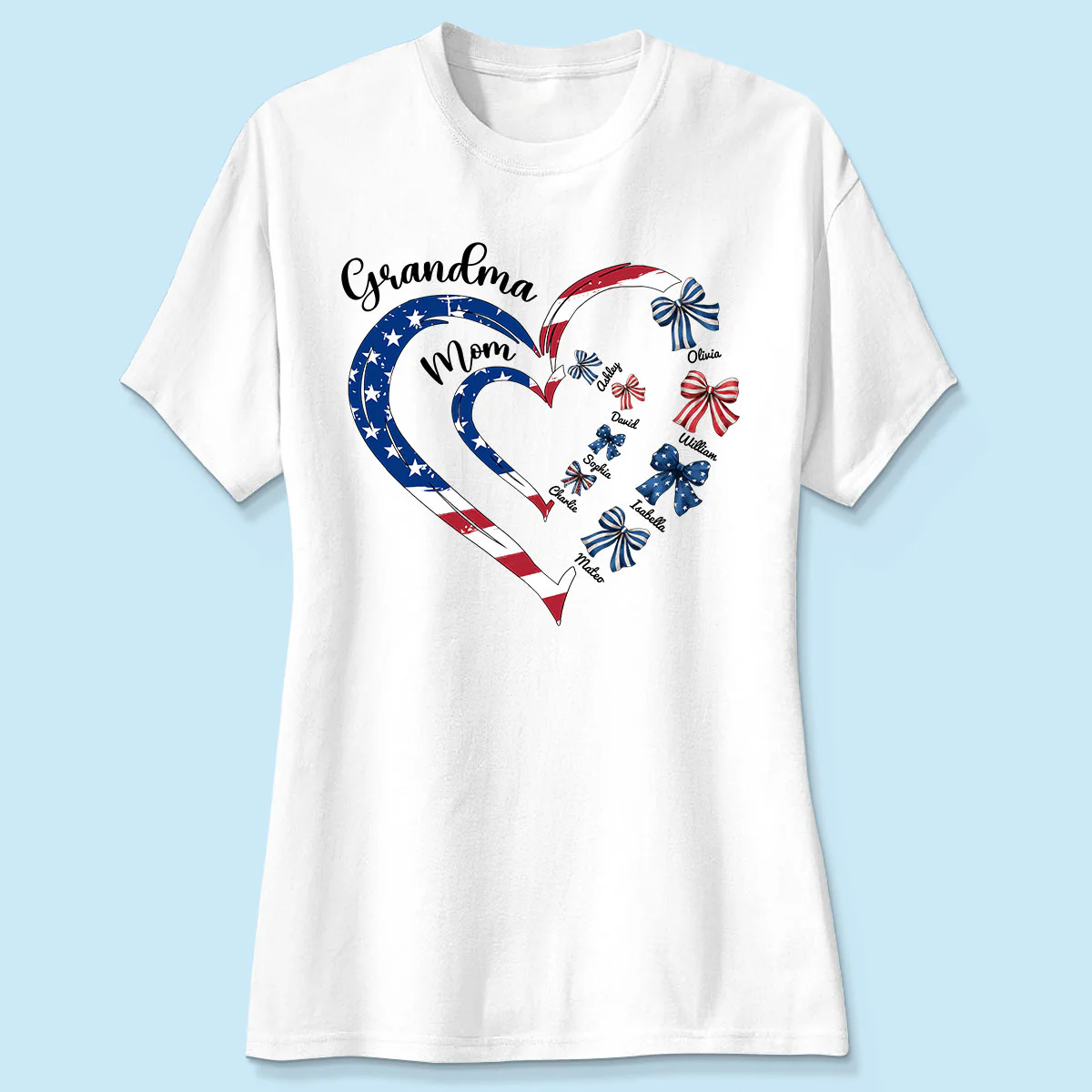 4th Of July First Mom Now Grandma Bow Personalized Shirt, Independence Day - Image 4
