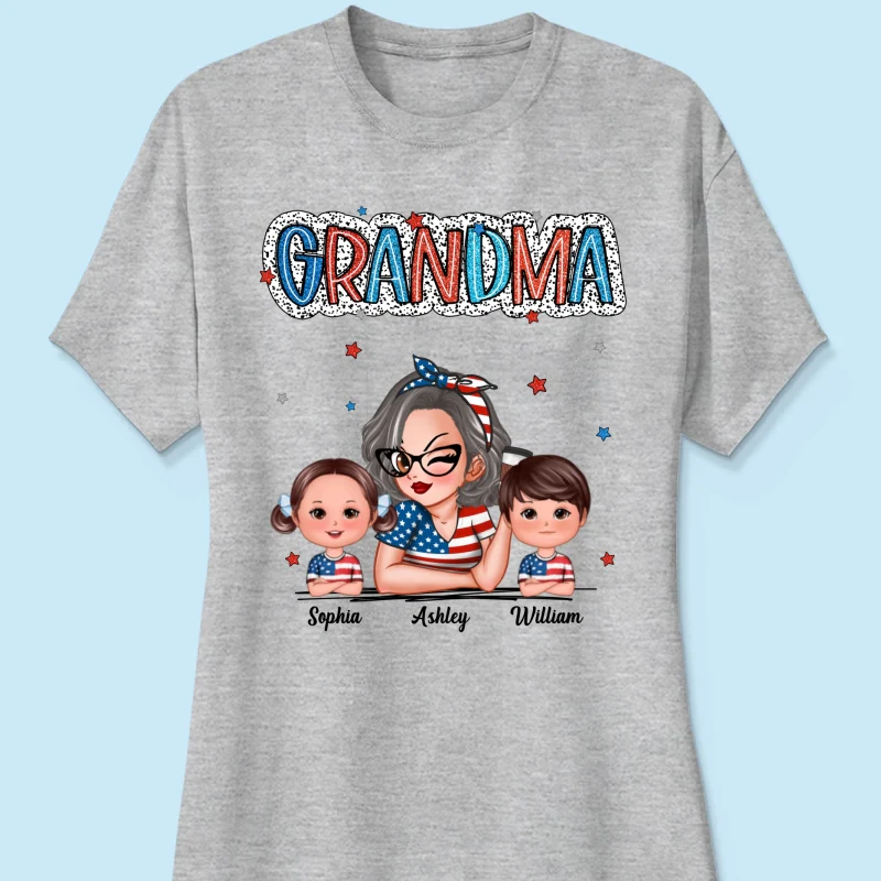 4th Of July Grandma And Grandkids Personalized Shirt, America Independence Day - Image 18