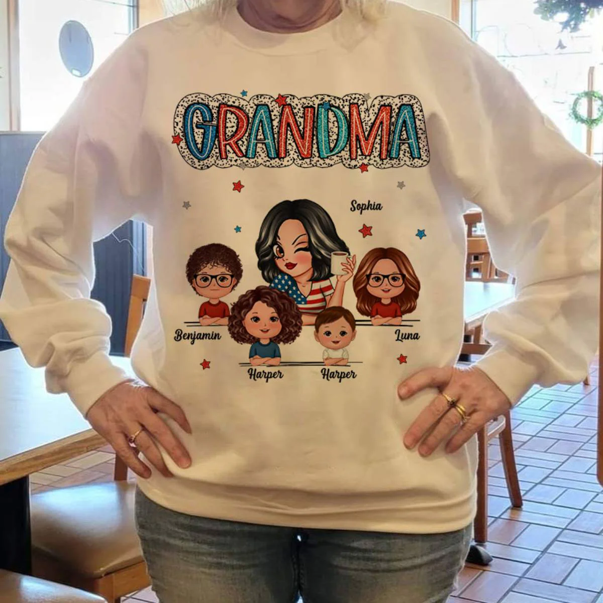 4th Of July Grandma And Grandkids Personalized Shirt, America Independence Day - Image 7