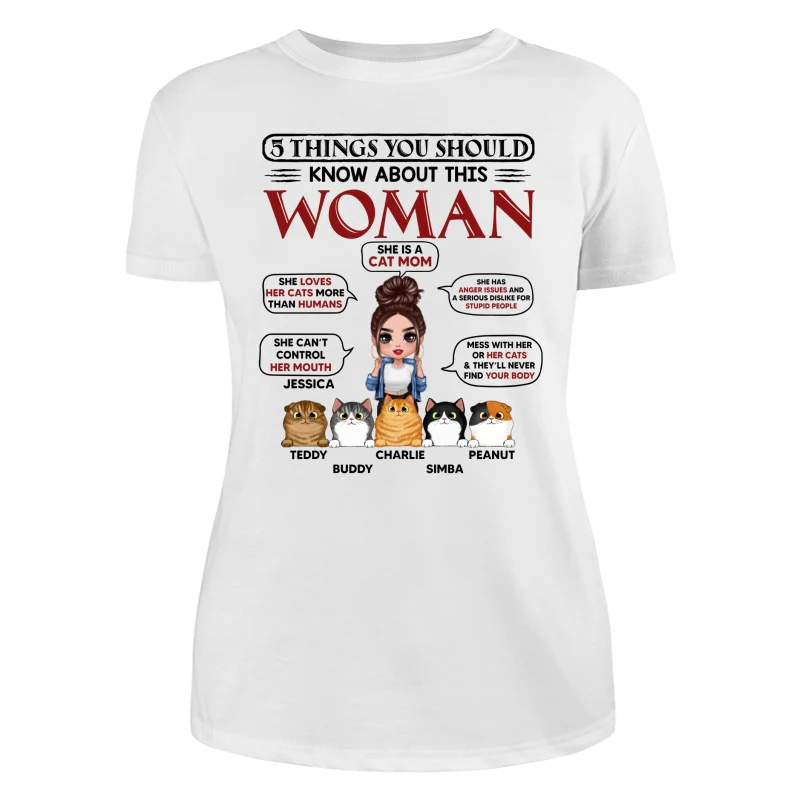 5 Things About This Cat Mom Personalized Shirt - Image 9