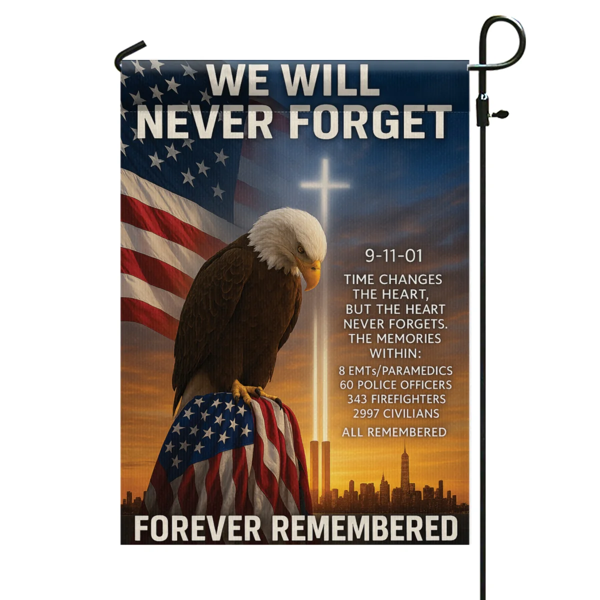 9/11 Never Forget Garden Flag, Patriot Decor, Prayer Flags, Patriotic Flags, USA Flag - Image 7