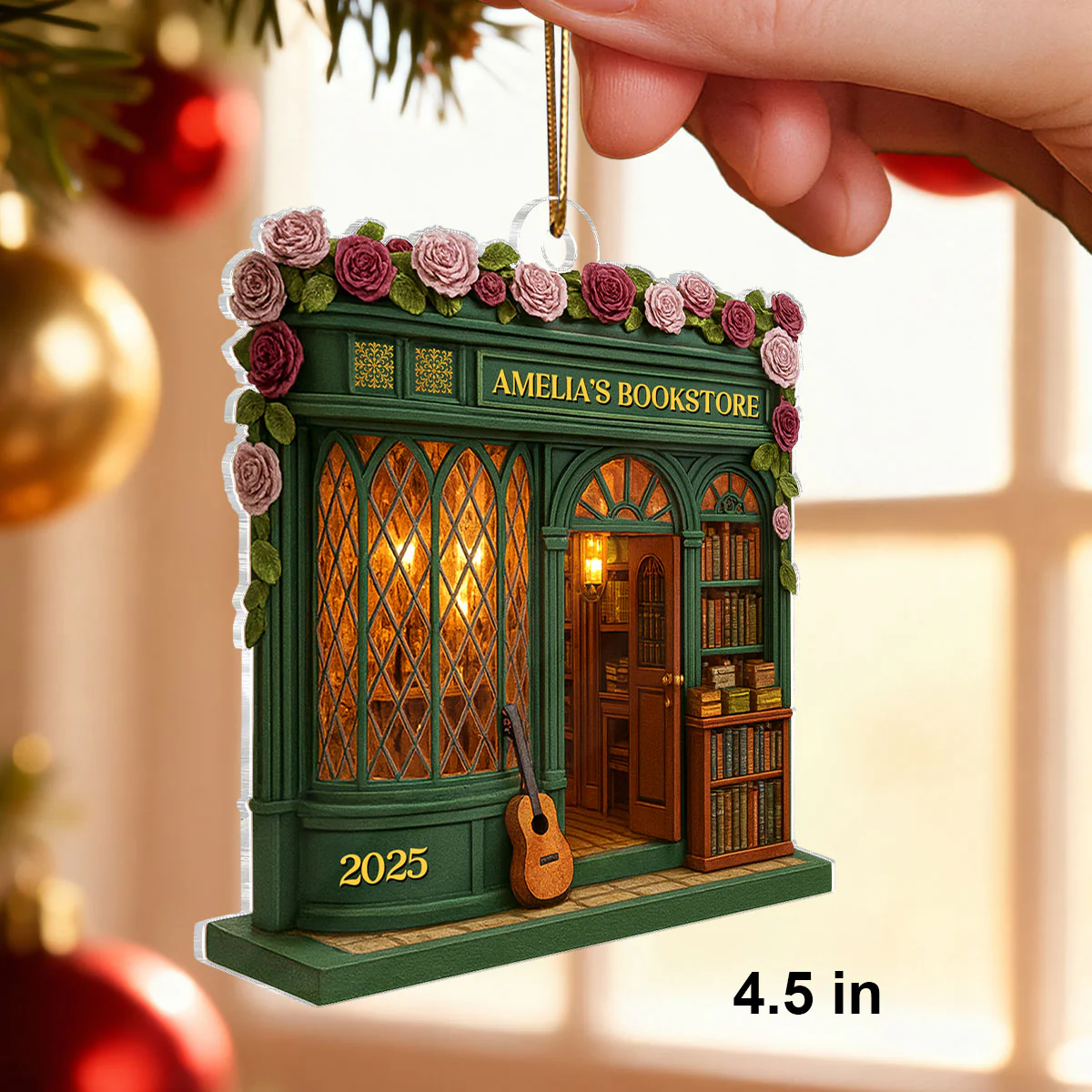 A Cozy Escape for Book Lovers – Personalized Acrylic Ornament – Heartfelt Gift for Readers - Image 2