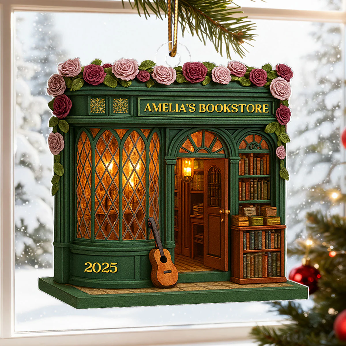 A Cozy Escape for Book Lovers – Personalized Acrylic Ornament – Heartfelt Gift for Readers - Image 4
