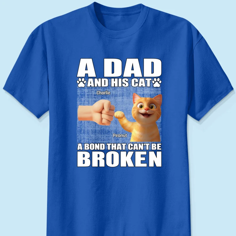 A Dad And His Cats A Bond That Can't Be Broken Personalized Shirt, Father's Day Gift for Cat Dads - Image 11