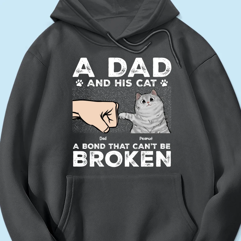A Dad & His Cat A Bond Can't Be Broken - Personalized Shirt - Father's Day Gift For Cat Dad - Image 23