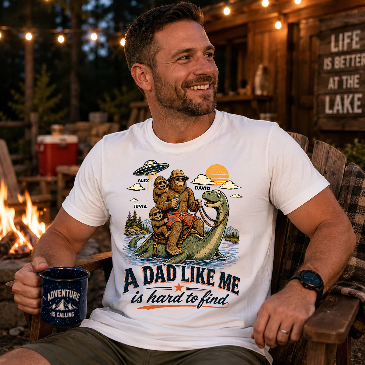 A Dad Like Me is Hard to Find Bigfoot Riding Monster - Personalized Shirt - Father's Day Gift for Dad, Husband - Image 3