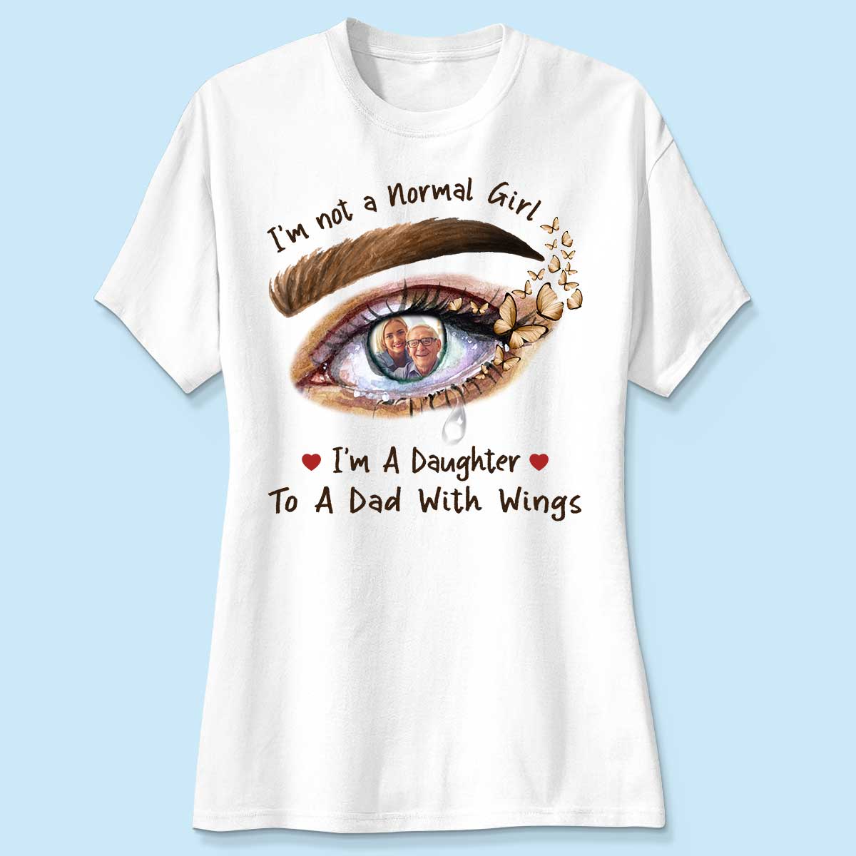 A Daughter To A Dad With Wings Personalized Memorial Shirt - Image 4
